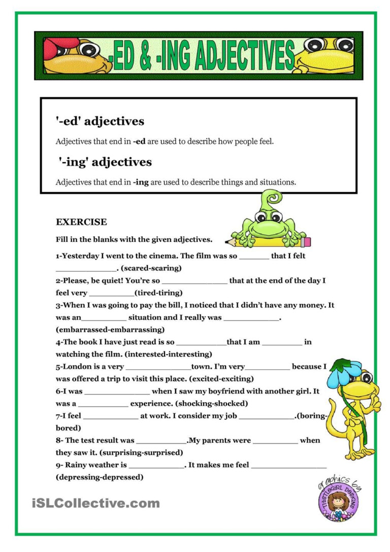 Adjective Endings Worksheet Adjectiveworksheets Net