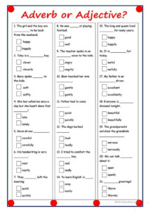 Adjective Printable Worksheets Adjectiveworksheets Net