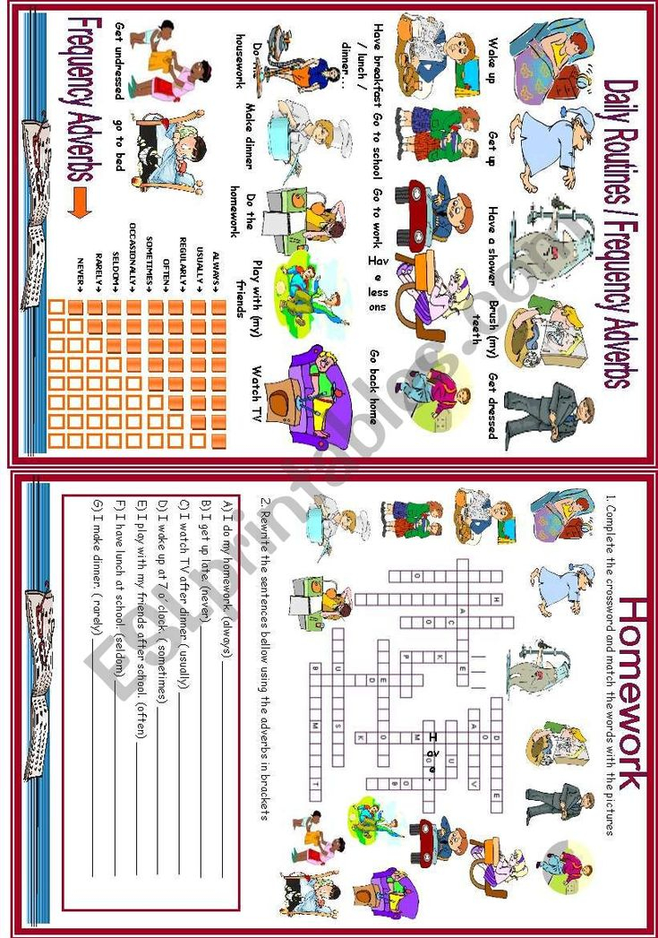 Daily Routines Frequency Adverbs Esl Worksheet By Vanda51 Rutinas