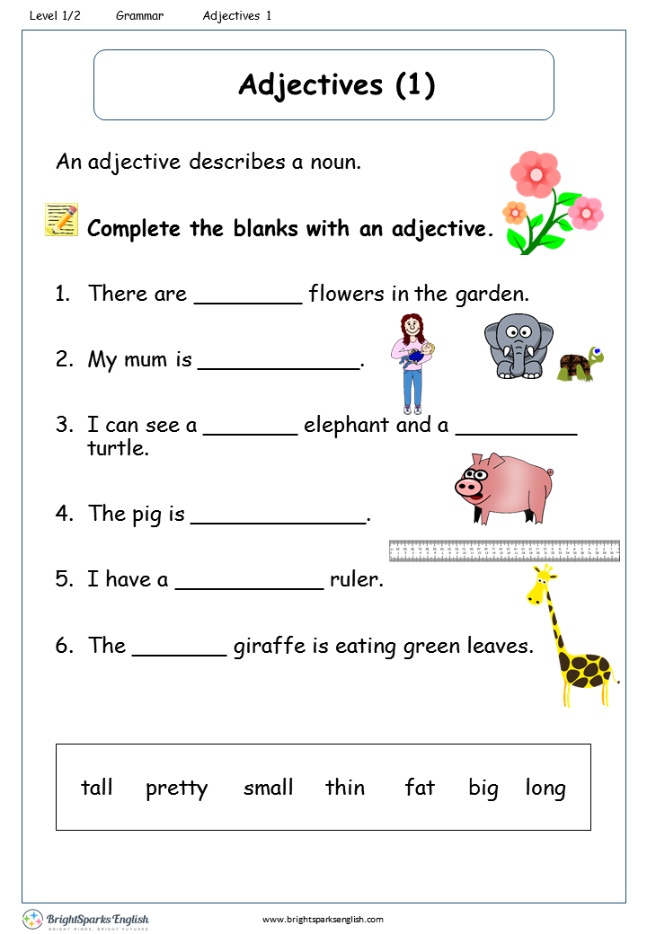 Free Adjectives Worksheet Adjectiveworksheets Net