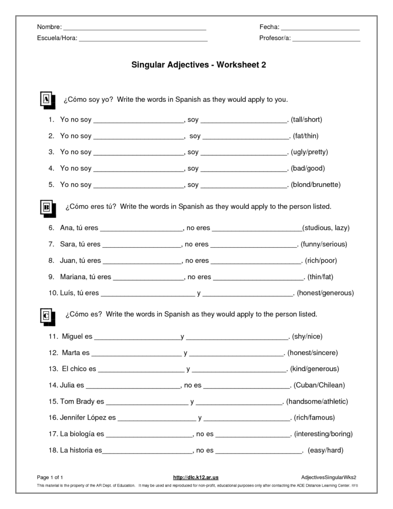 2 4 Stressed Possessive Adjectives And Pronouns Worksheet Answers 