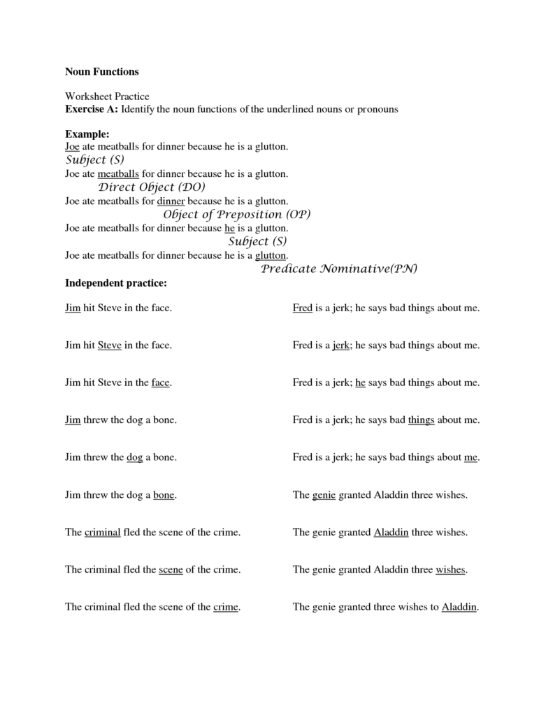 15 Subject Complement Worksheets Worksheeto