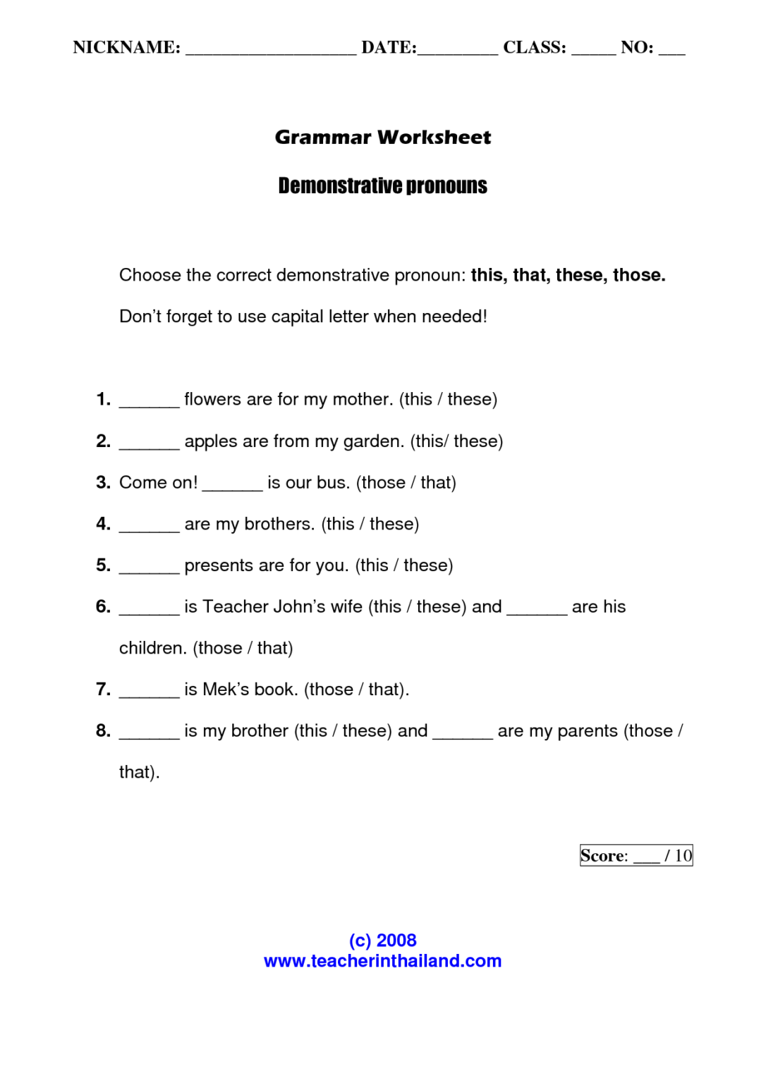 18 Spanish Demonstrative Adjectives Worksheet Worksheeto 7700