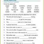 3rd Grade Adjectives And Articles Worksheet Worksheet Resume Examples