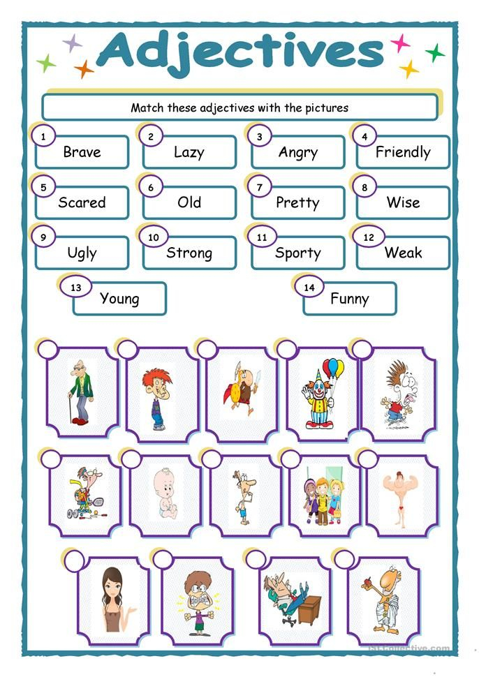 44 Best Adjectives Worksheets Images On Pinterest Teaching Ideas 