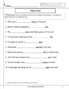 Adjectives Worksheet 4th Grade - Adjectiveworksheets.net