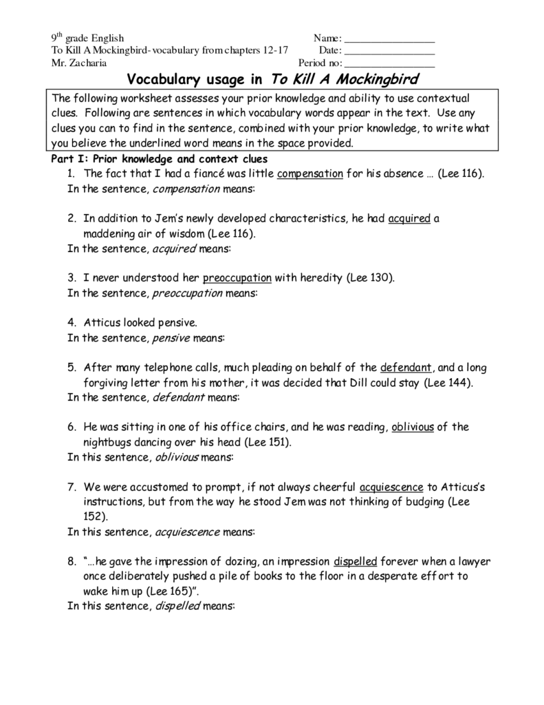 6 9th Grade English Worksheets Worksheeto