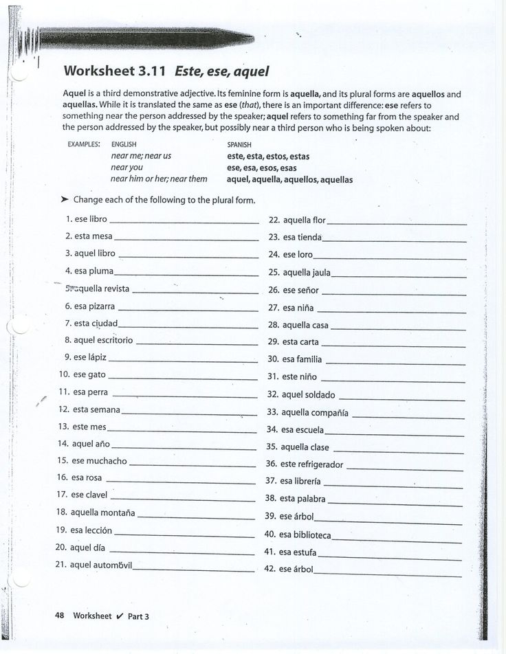 8th Grade Spanish Worksheets Spanish Worksheets Adjective Worksheet