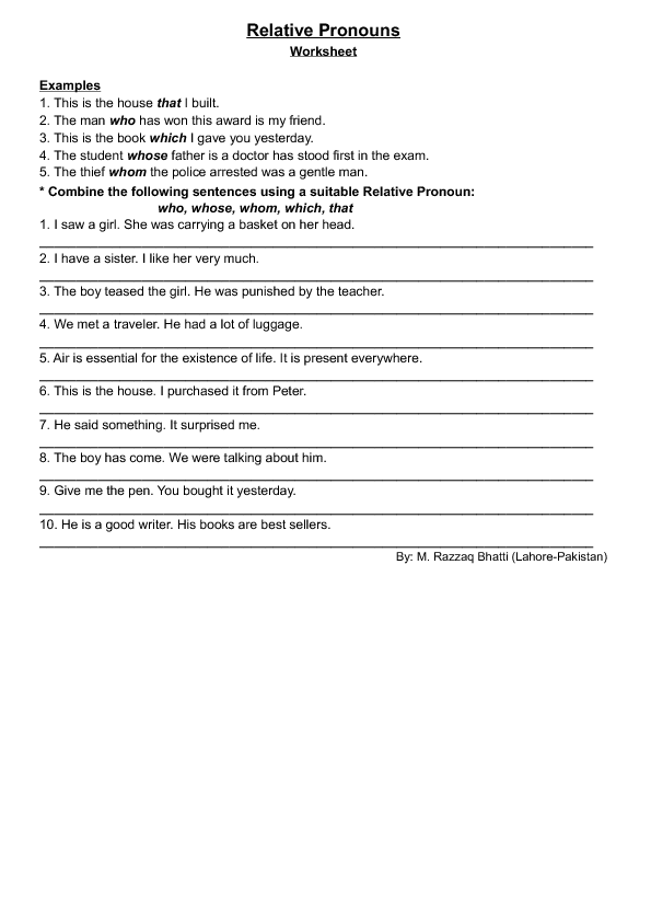 93 FREE Defining Non Defining Clauses Worksheets