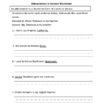 Abbreviations Worksheets Abbreviations In Context Worksheet