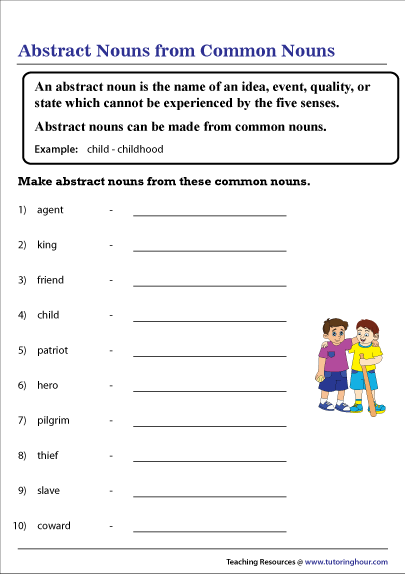 Abstract Noun Worksheets Grade 3 Worksheets Master