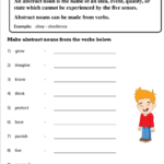 Abstract Nouns From Verbs Worksheet