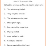 Action Verbs Worksheets 3rd Grade Action Verbs Worksheet Verb