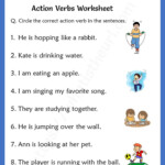 Action Verbs Worksheets For Grade 1