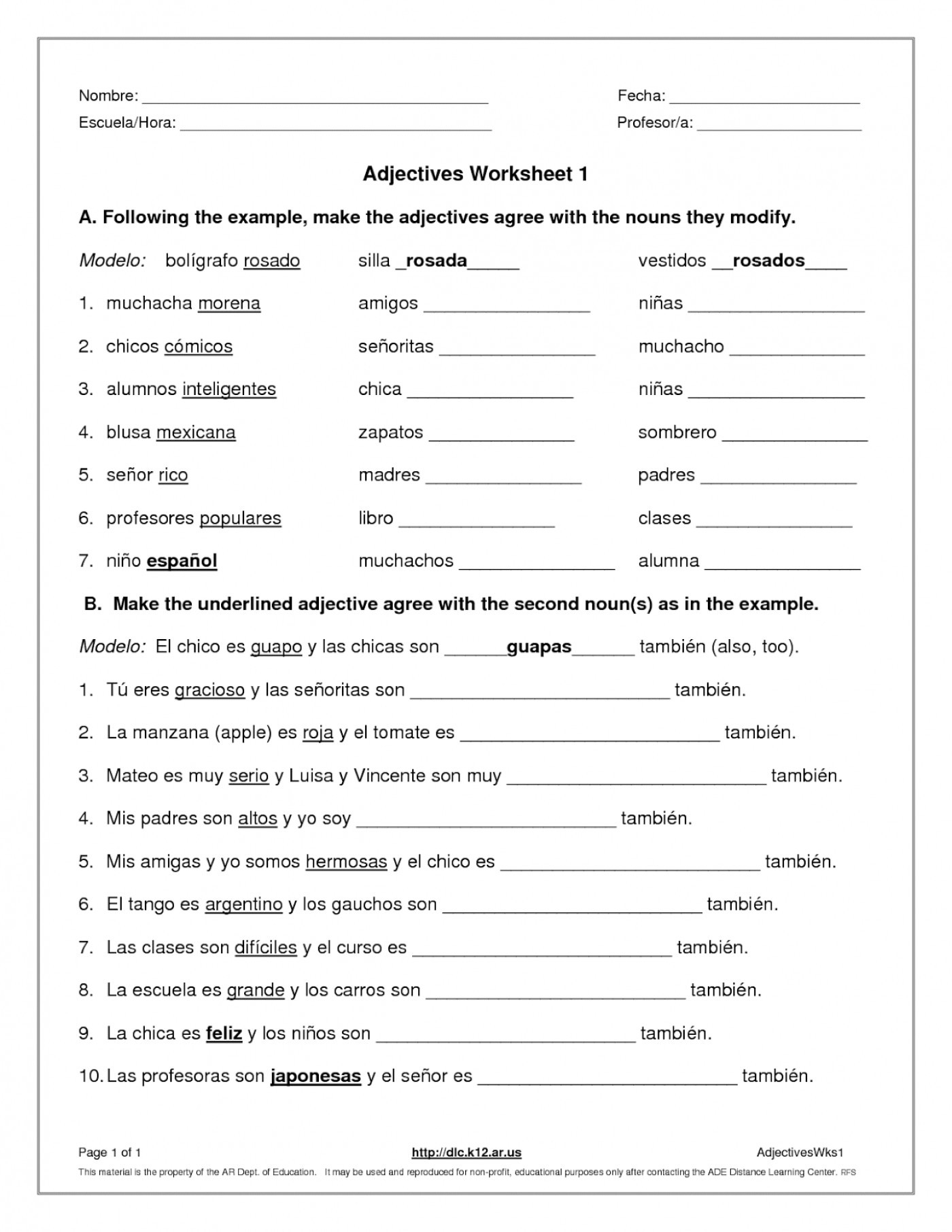 agreement-of-adjectives-spanish-worksheet-adjectiveworksheets