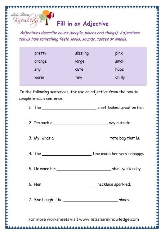 Adjective Worksheet For Grade 3 Google Search Adjective Worksheet 