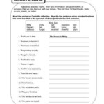 Adjective Worksheets For Middle School Worksheets Master