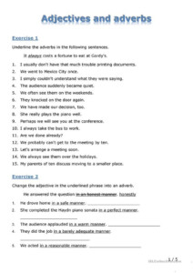 Nouns Verbs Pronouns Adverbs Adjectives Worksheets ...