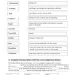 Adjectives And Subject Predicate Agreement Worksheet