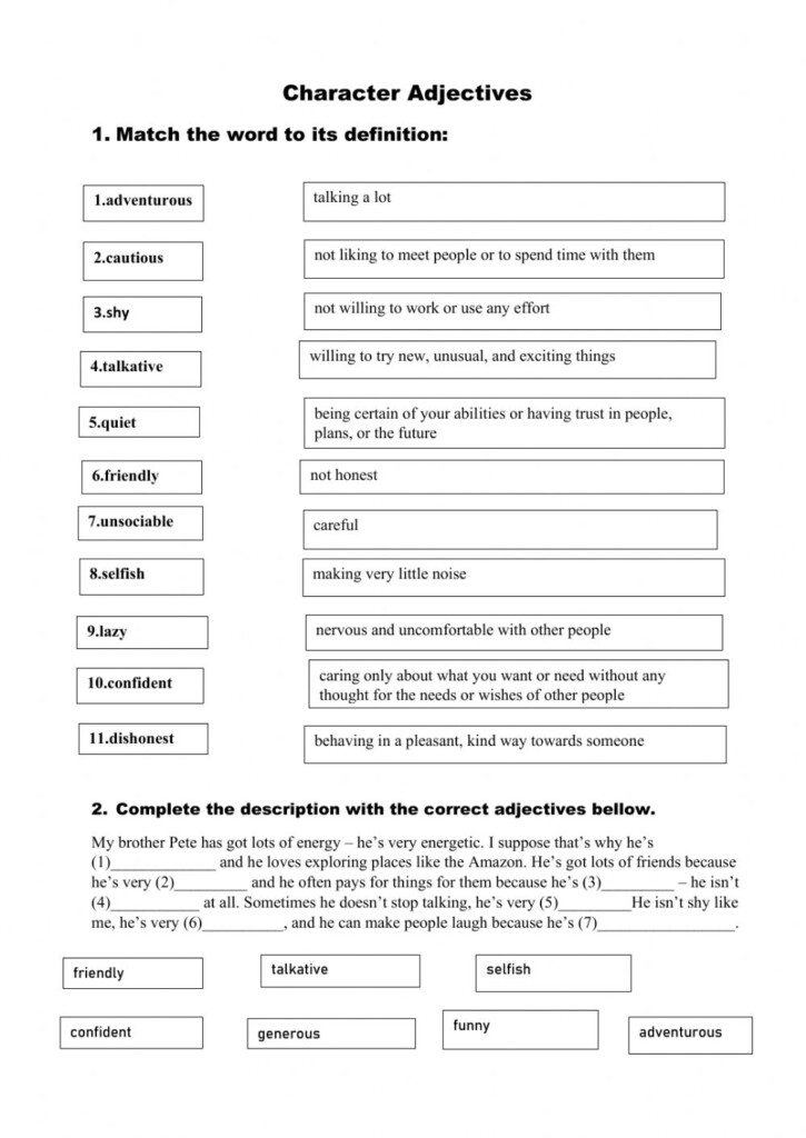 Adjectives And Subject Predicate Agreement Worksheet