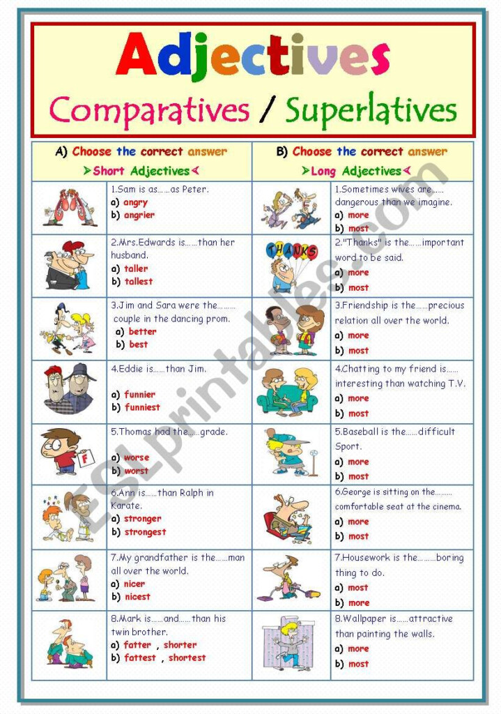 Adjectives Choose The Correct Answer ESL Worksheet By Ms Sara q8