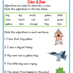 Adjectives Color And Size Worksheet