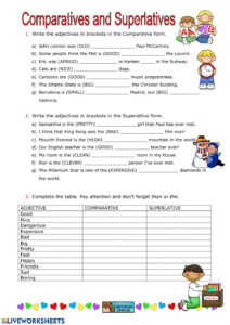 Degrees Of Comparison Adjectives Worksheet Pdf - Adjectiveworksheets.net