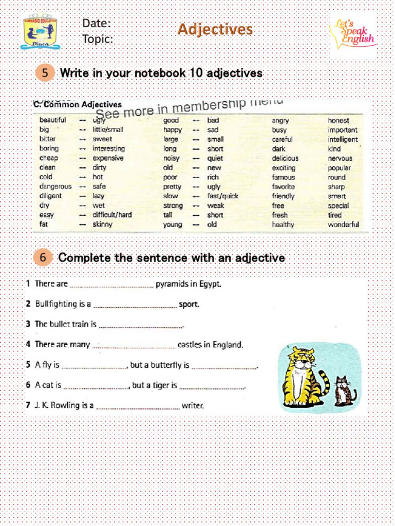 kinds-of-adjectives-worksheets-for-grade-4-brainly-in