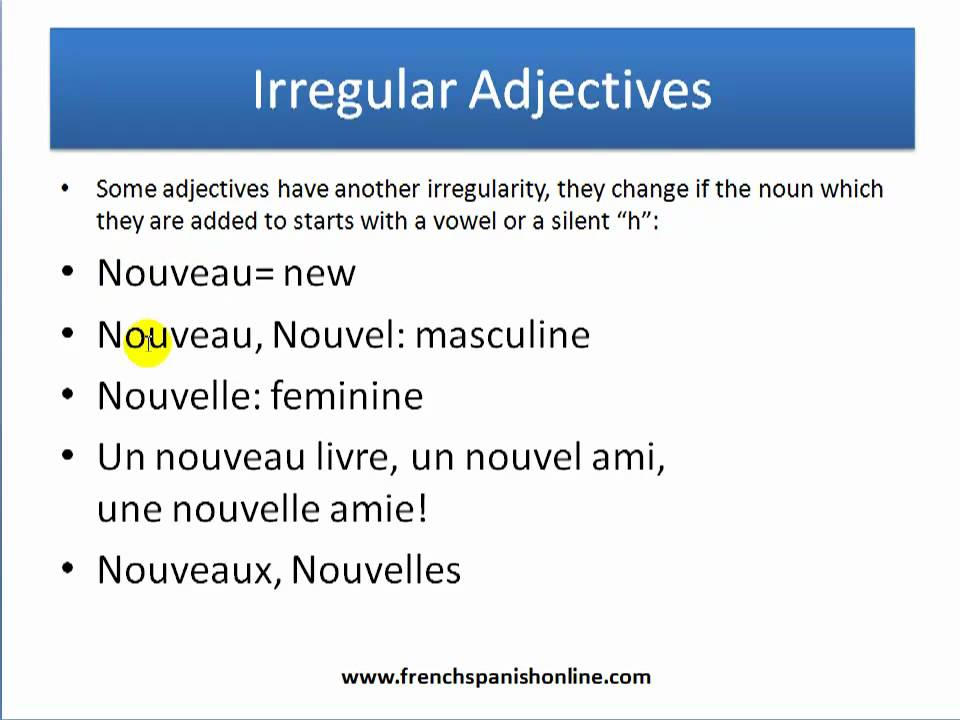 Adjectives In French French Adjectives Rules YouTube