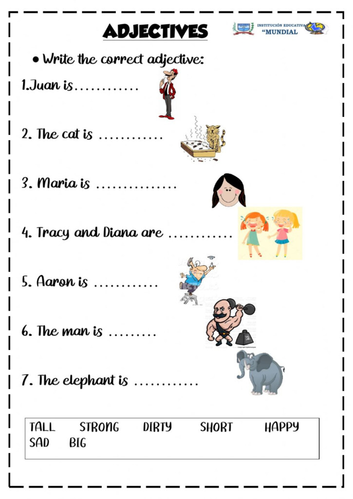 Adjectives Online Exercise For Grade 4