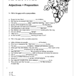 Adjectives Preposition Intermediate Worksheet