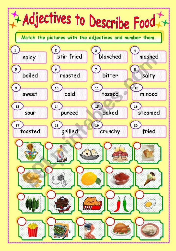 Adjectives To Describe Food 3 3 Matching Adjectives Describing 