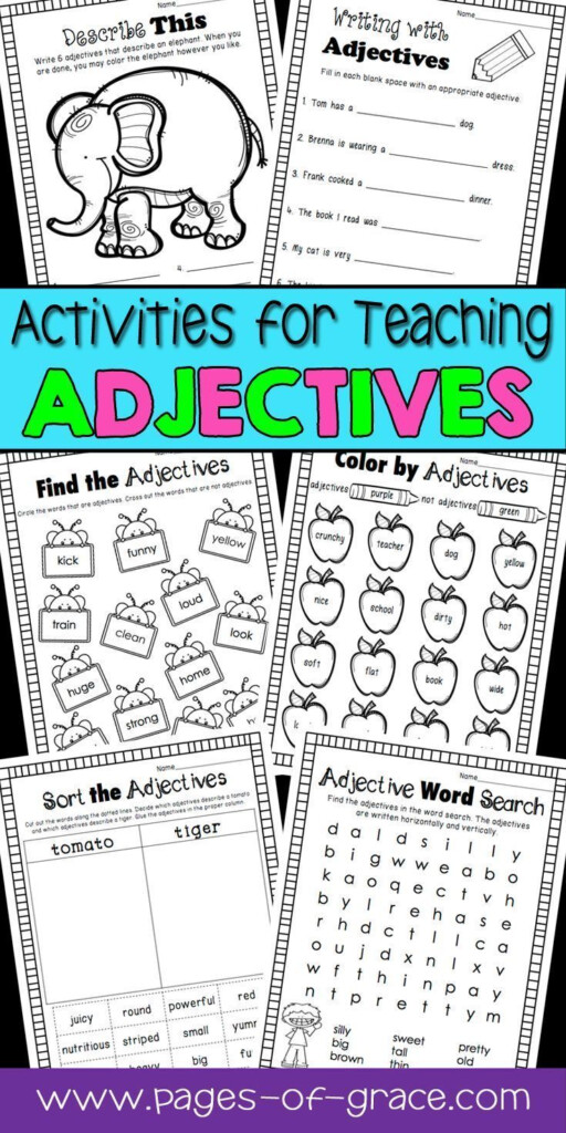 Adjectives Unit 1st 2nd Grade Sen First Grade Worksheets Teaching 