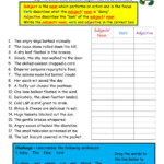 Adjectives Verbs And Nouns Again Worksheet