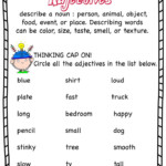 Adjectives Worksheets Adjective Worksheet Describing Words Adjectives