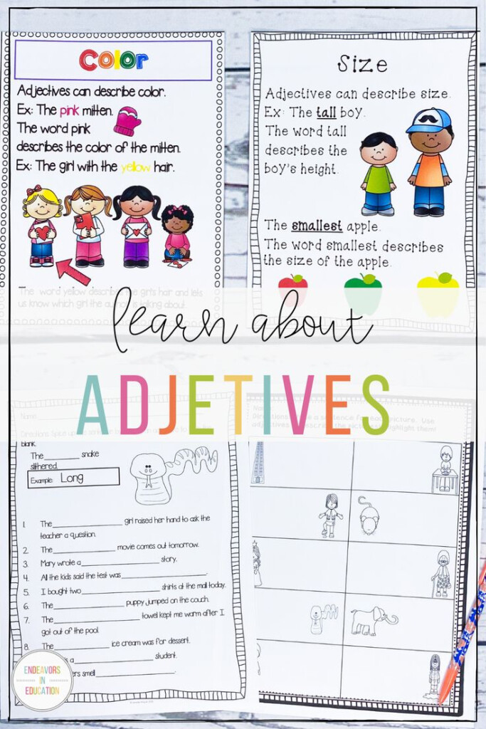 Adjectives Worksheets Adjectives Adjective Worksheet Adjectives 