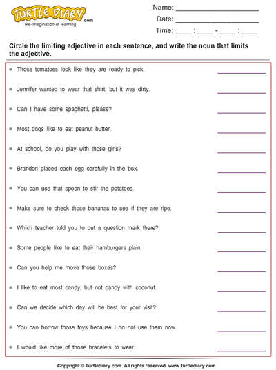 Adjectives Worksheets For Grade 3 With Answers Pdf Universal Worksheet