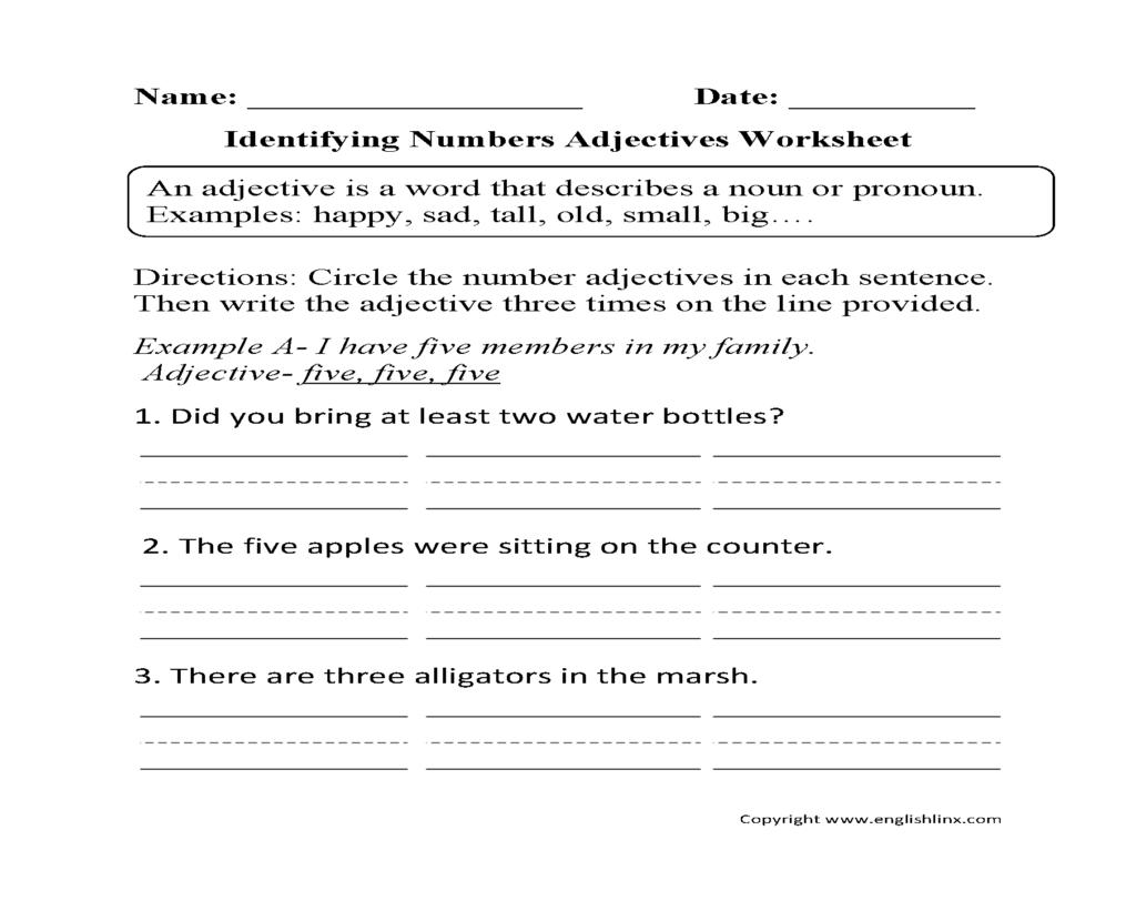 Adjectives Worksheets Regular Adjectives Worksheets