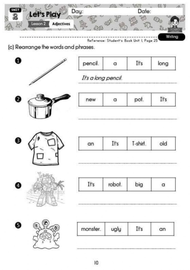 Adjectives Year 1 Worksheet