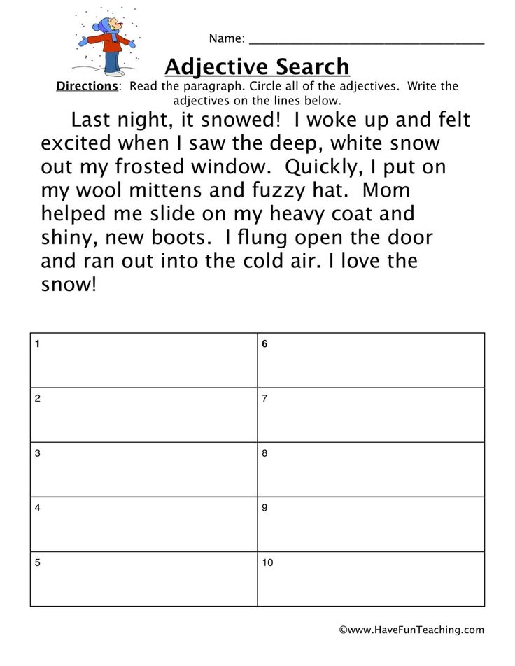 Number Adjectives Worksheets Adjectiveworksheets