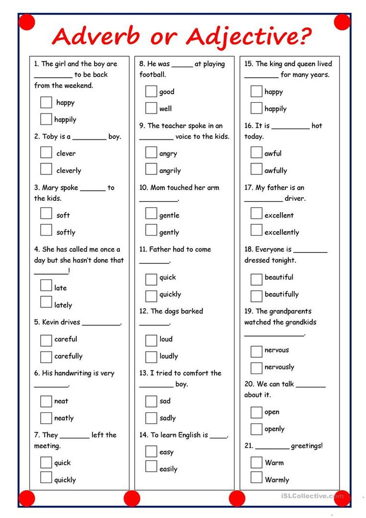Adjective And Adverb For 2nd Grade Worksheet - Adjectiveworksheets.net
