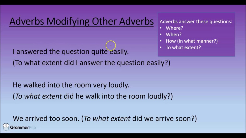 Adverbs Modifying Other Adverbs Grammar Lesson Trailer YouTube