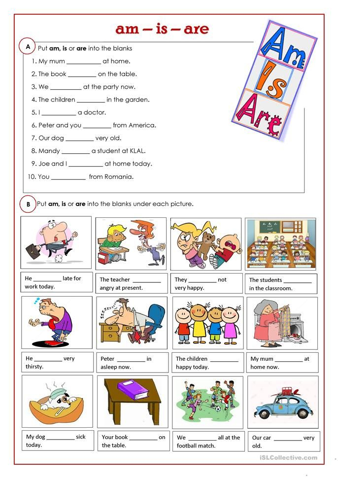 Am Is Or Are English ESL Worksheets English Phonics Teach English