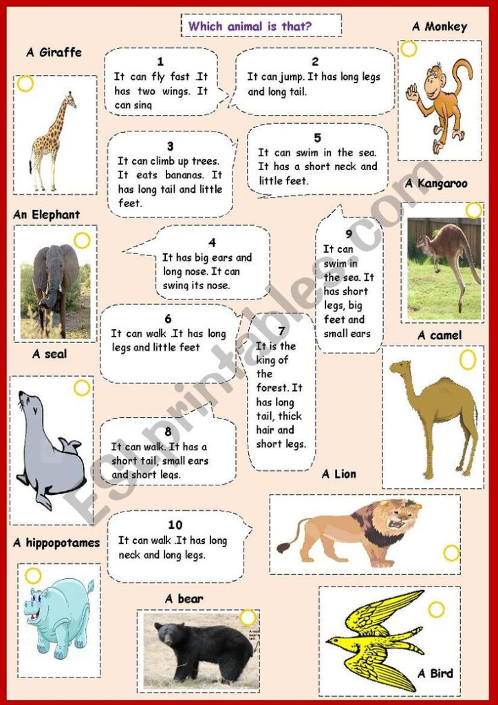 Animals Adjectives Worksheet Community Helpers Preschool Animal 