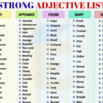 Base And Strong Adjectives List Pdf