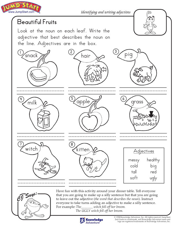 Beautiful Fruits 2nd Grade English Worksheets JumpStart