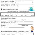 Canadian Voice English School Nagano Adjective Worksheet