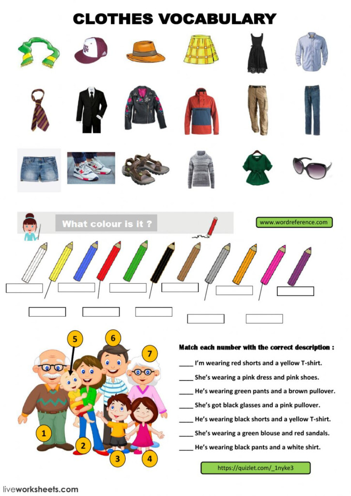 Clothes Vocabulary Worksheet