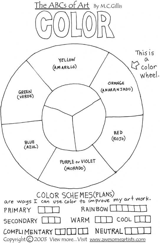 Color Wheel Worksheets For Elementary Worksheets Master