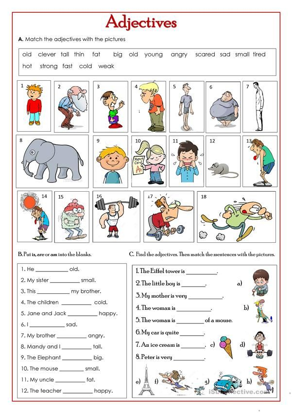 Common Adjectives Common Adjectives Adjectives Adjective Worksheet